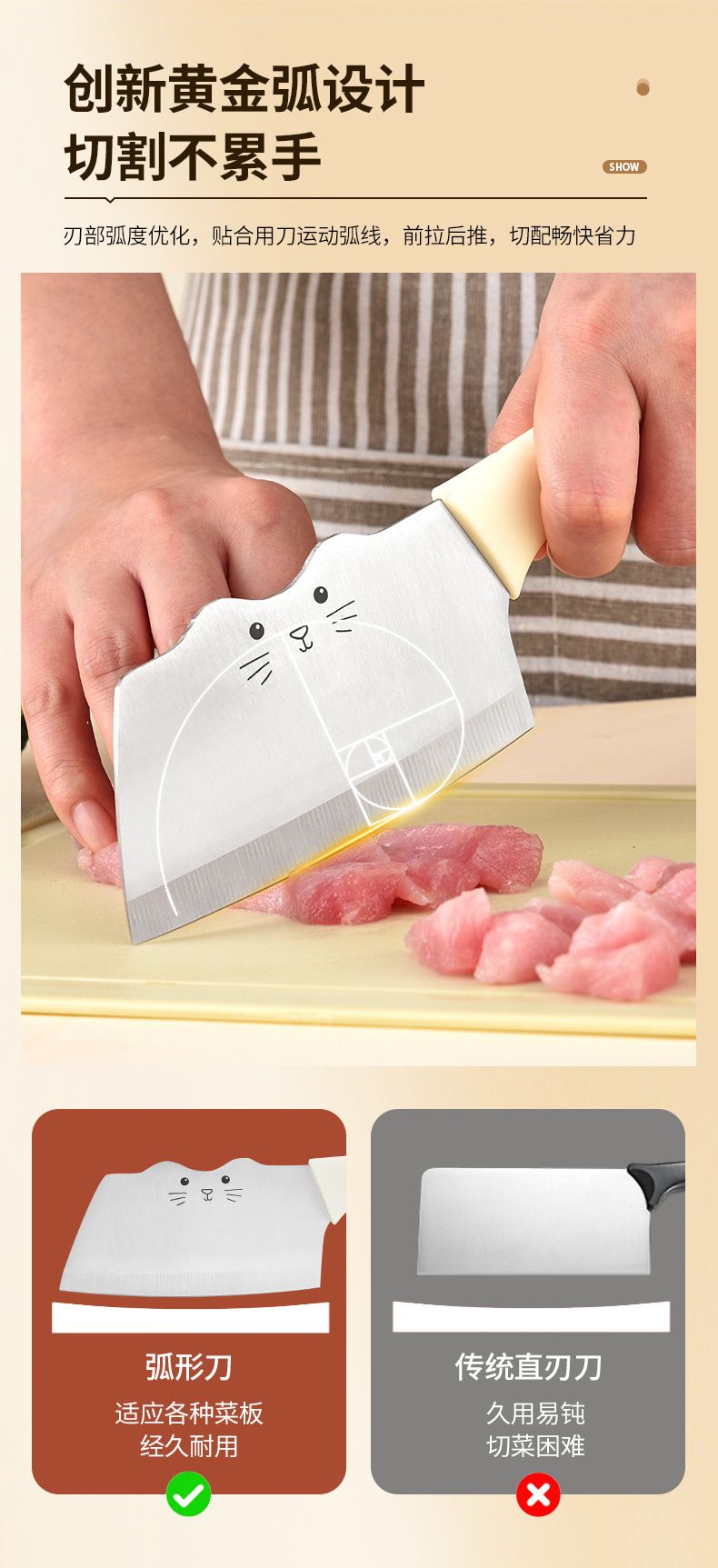 2-in-1 Küchenmesser und Schneidebrett Set