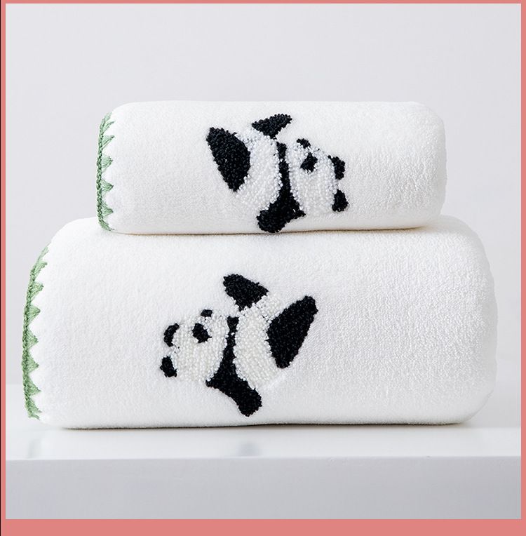 Korallenflausch-Handtuchset für Babys, gestickt, wassersaugend