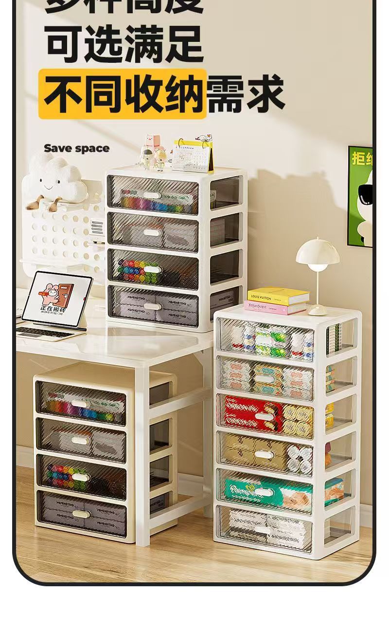 Storage box, multi-layer drawer, transparent, desktop organizer