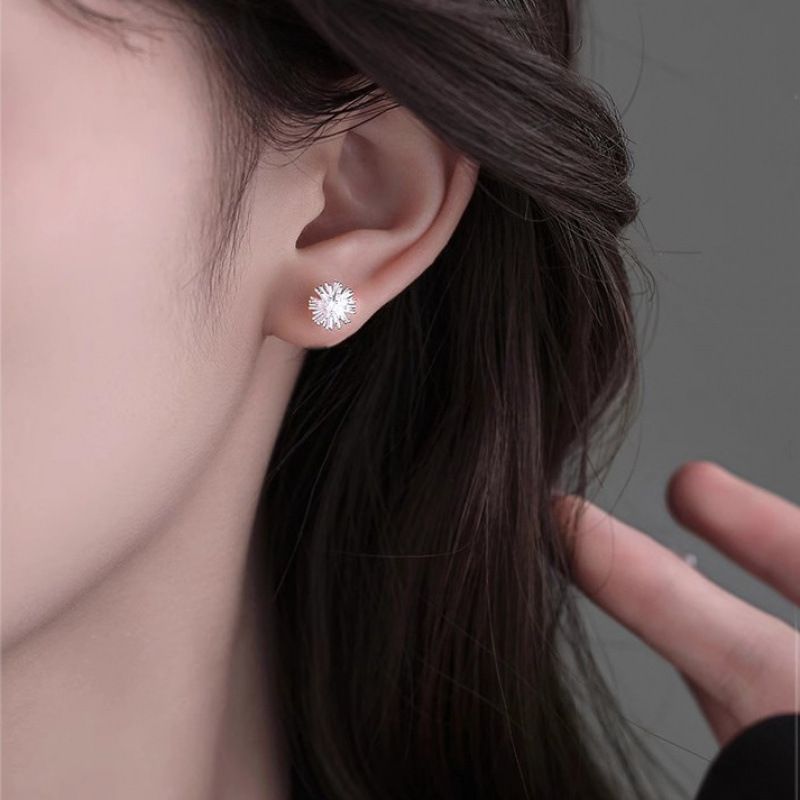 S925 Sterling Silver Stud Earrings Korean Style Mini Heart Design