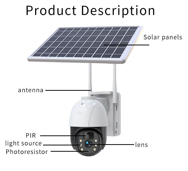 Solar powered night vision camera WiFi with audio intercom