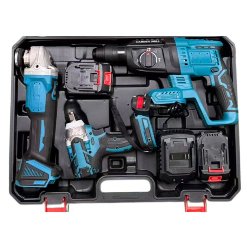 Lithium electric tool combo - hammer, angle grinder, wrench, circular saw, impact drill