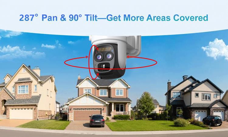 Dual lens CCTV WiFi camera 4mm, solar outdoor