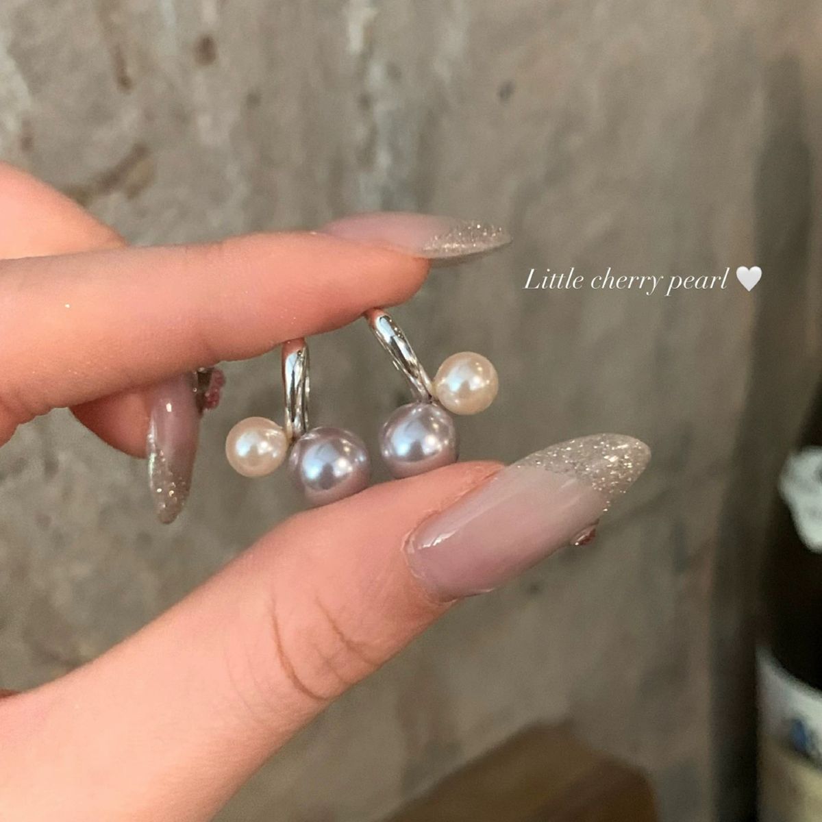 Dual pearl ear studs, circle earrings