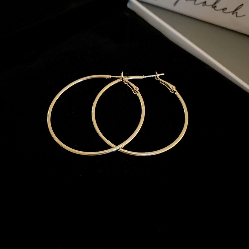 Gümüş iğne yuvarlak küpe, minimalist stil, hafif lüks, çok yönlü