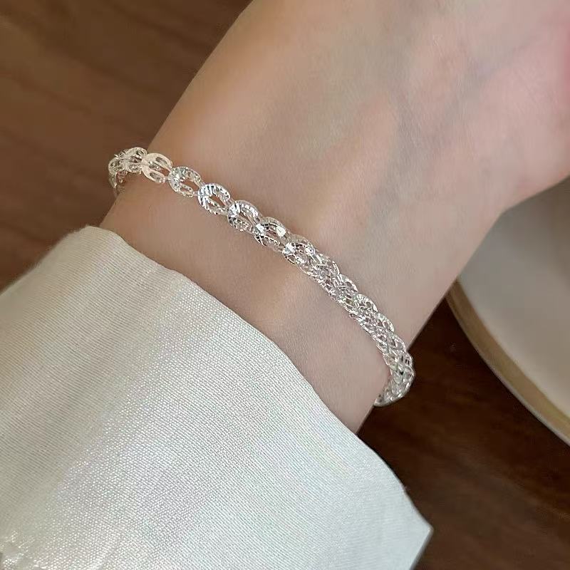 S925 sterling silver moonstone seven star bracelet elegant