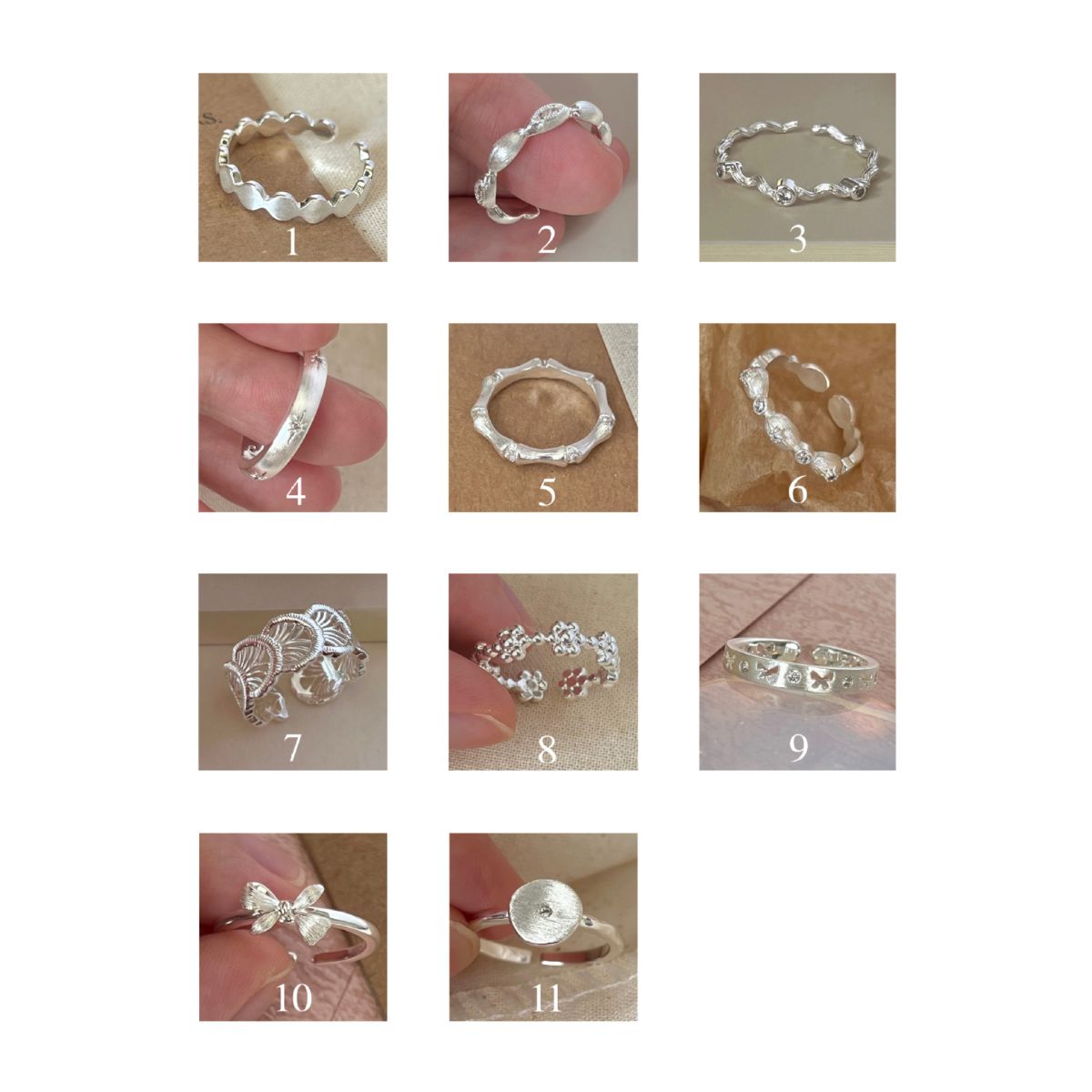 S925 Sterling Silver Lace Pattern Open Ring Women
