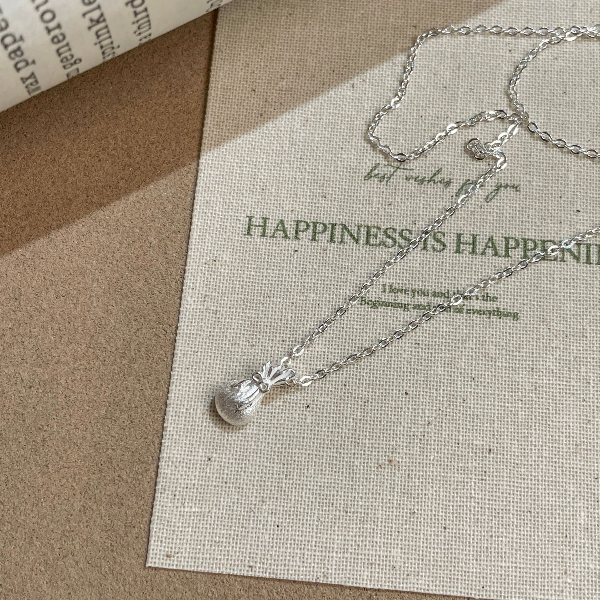S999 Sterlingsilber Glücksbeutel Halskette Chinesischer Stil