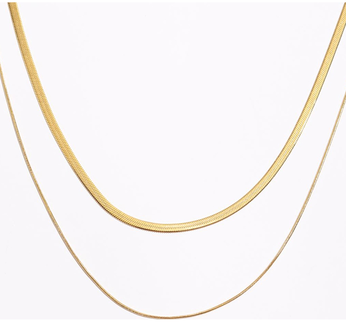 Double-layer snake chain necklace titanium steel