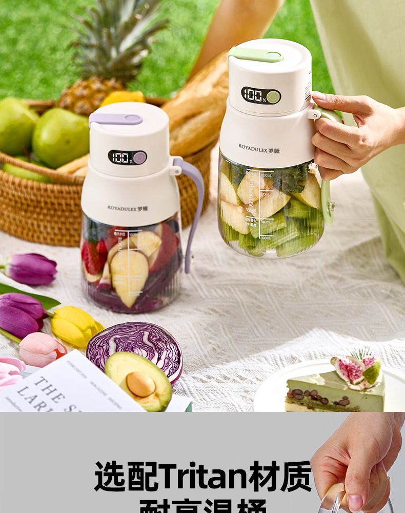 Fruit juicer, portable, large capacity