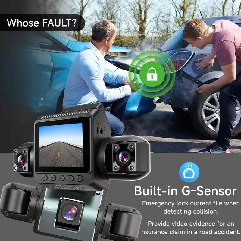 Dash cam 4-lens, 1080P HD, night vision, WiFi