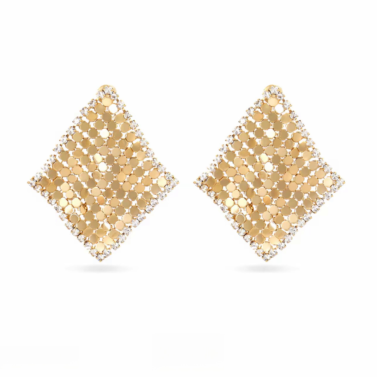 Diamond zircon tassel earrings, French vintage style
