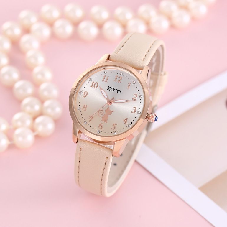 Koreanische Damen-Quarzuhr, wasserdicht, schlichtes Design