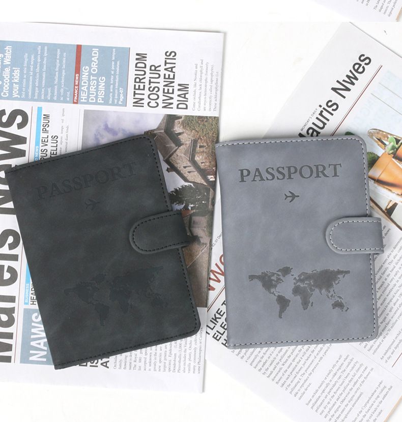 PU-Magnetverschluss RFID-Kartenhalter mit Reisepass und Ticketfach