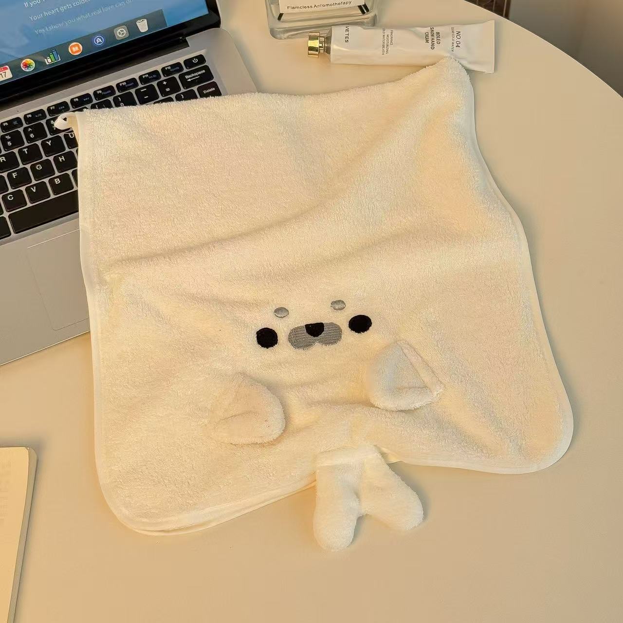 Seal-print bath towel set, 3-piece