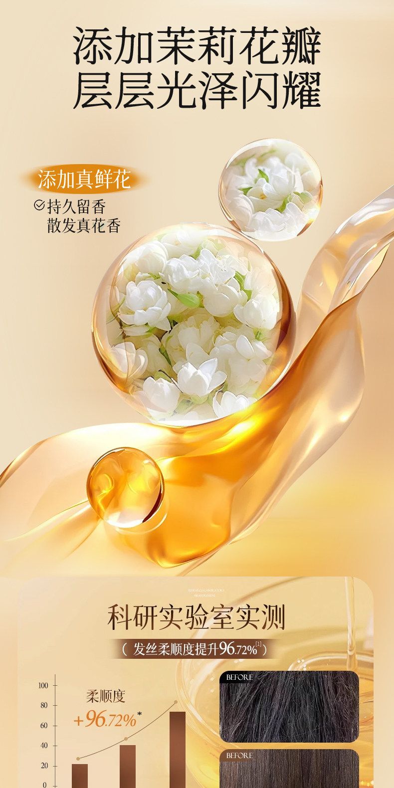 卓洛诗茉莉花瓣护发精华油轻盈顺滑亮泽发丝改善头发免洗护发素