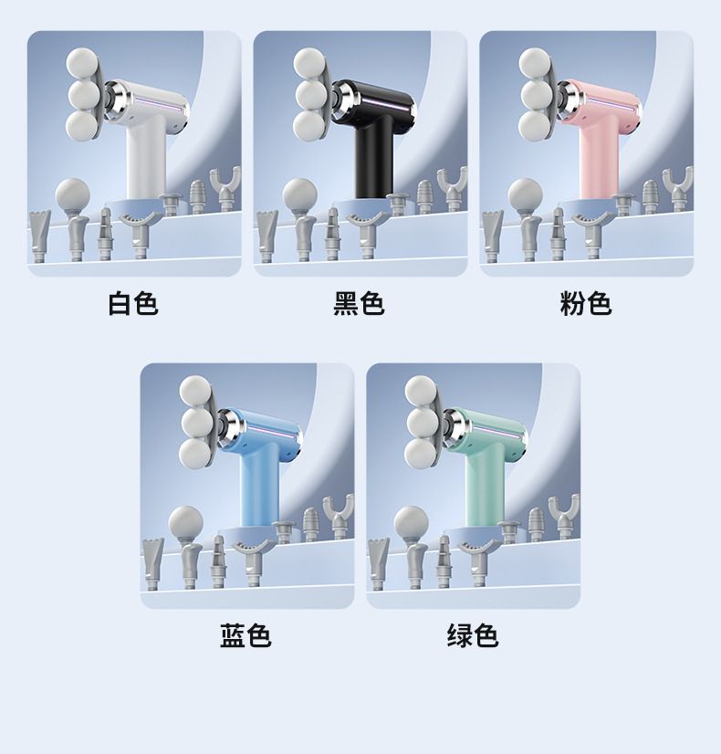 Mini Fascia Gun 3-Head USB Rechargeable Silent Massager