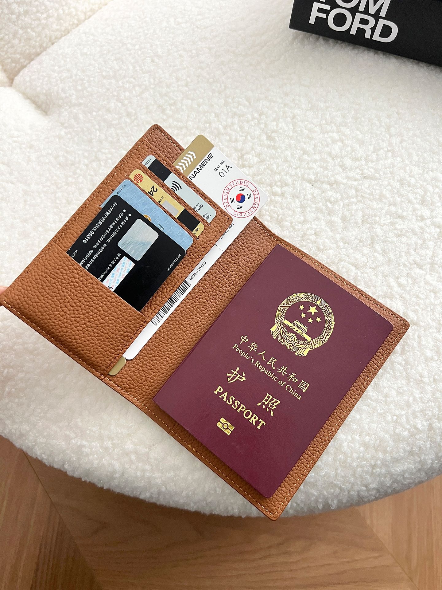 纯牛皮护照包登机牌收纳包证件卡包超薄便携真皮机票护照本保护套
