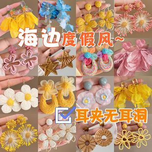 金色耳环女925银针复古气质显瘦耳圈耳钉轻奢高级感金属耳耳坠饰
