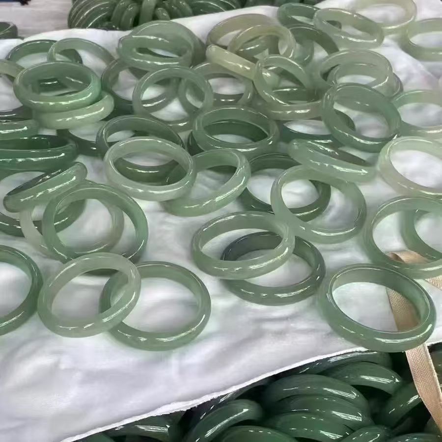 Doğal dongling yjade bilezik kadın düz şerit yüksek kalite