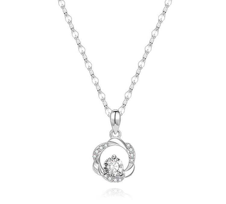 S999 Silber Möbius Anhänger Schlüsselbein Kette Damen