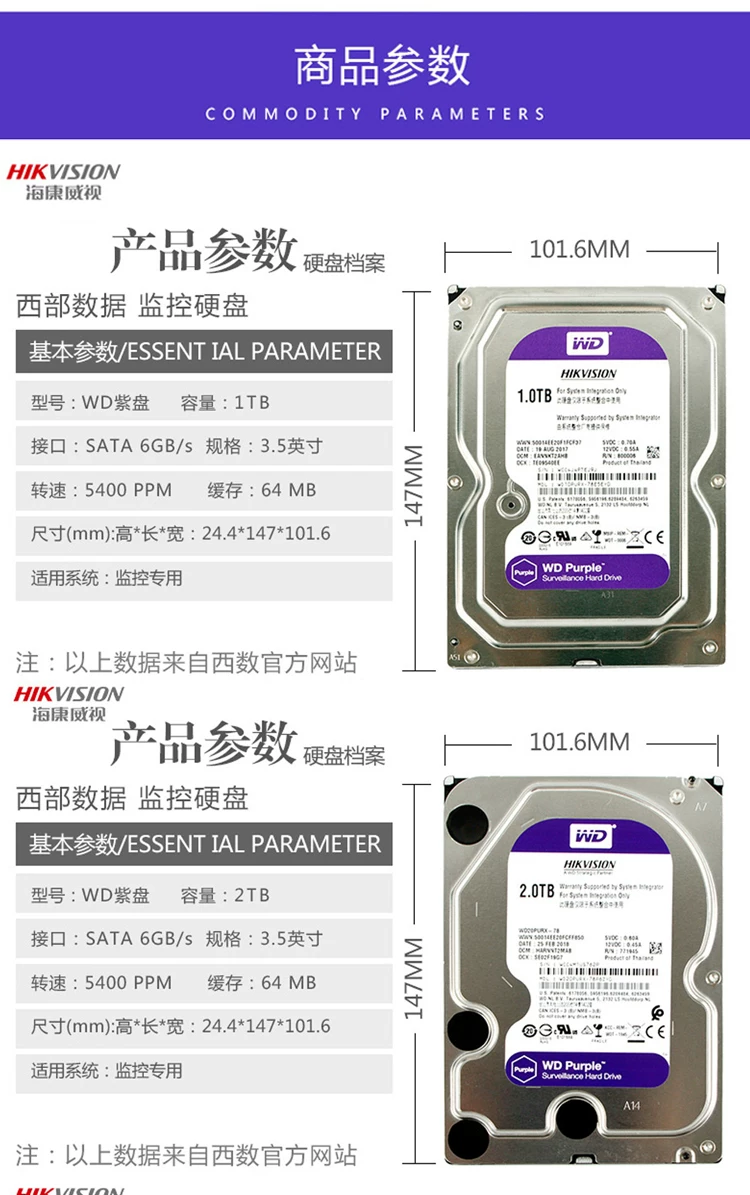 WD Purple Festplatte, 6 TB, für Überwachungsrecorder