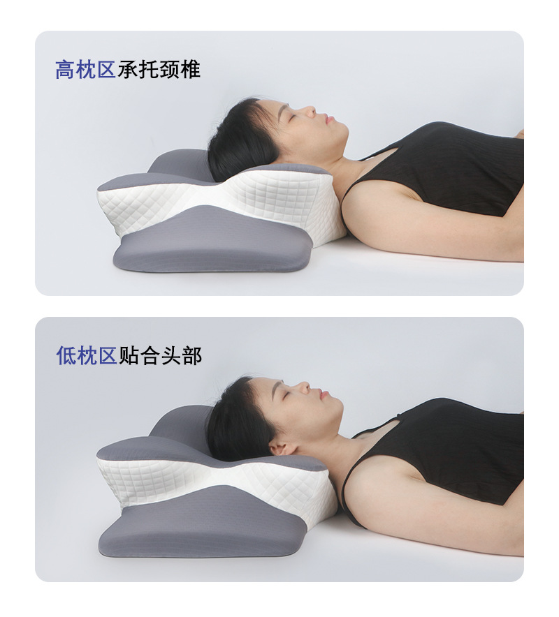 Memory foam pillow with cervical support, breathable