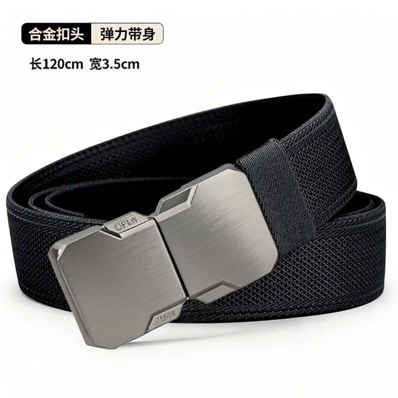 Men's tactical belt, nylon canvas, elastic webbing