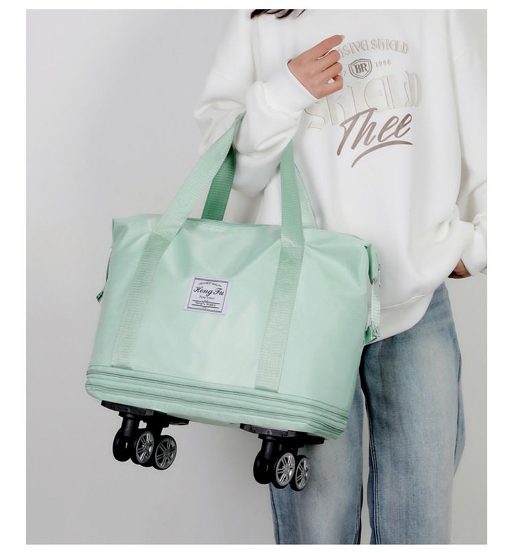 Expandable travel bag, wheeled, foldable, large capacity