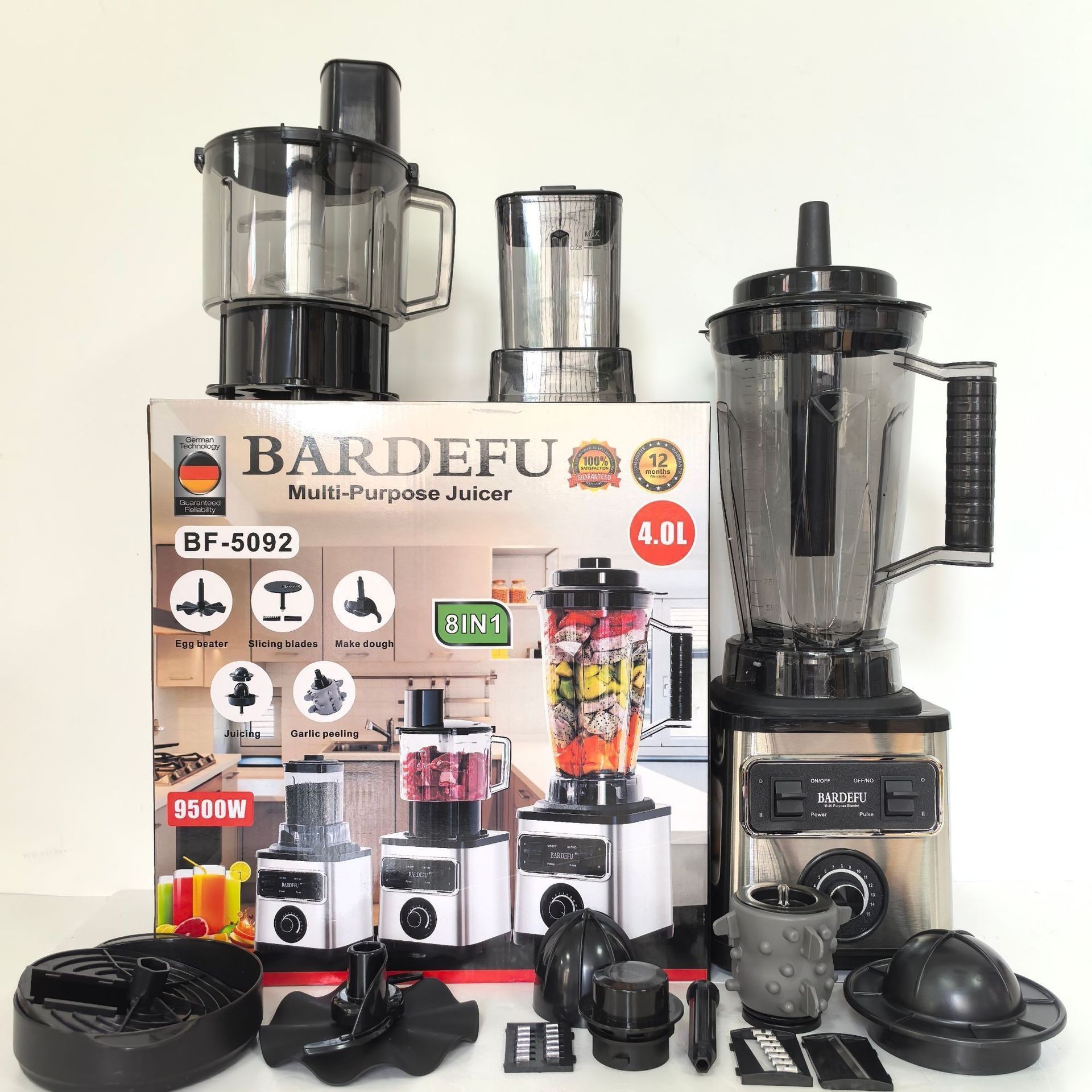 4L 8-in-1 Blender, Commercial Stainless Steel