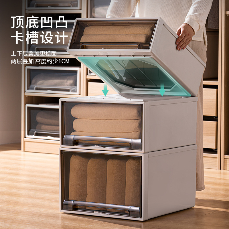 衣柜抽屉式收纳箱塑料家用衣物柜收纳盒衣服储物箱免安装收纳抽屉