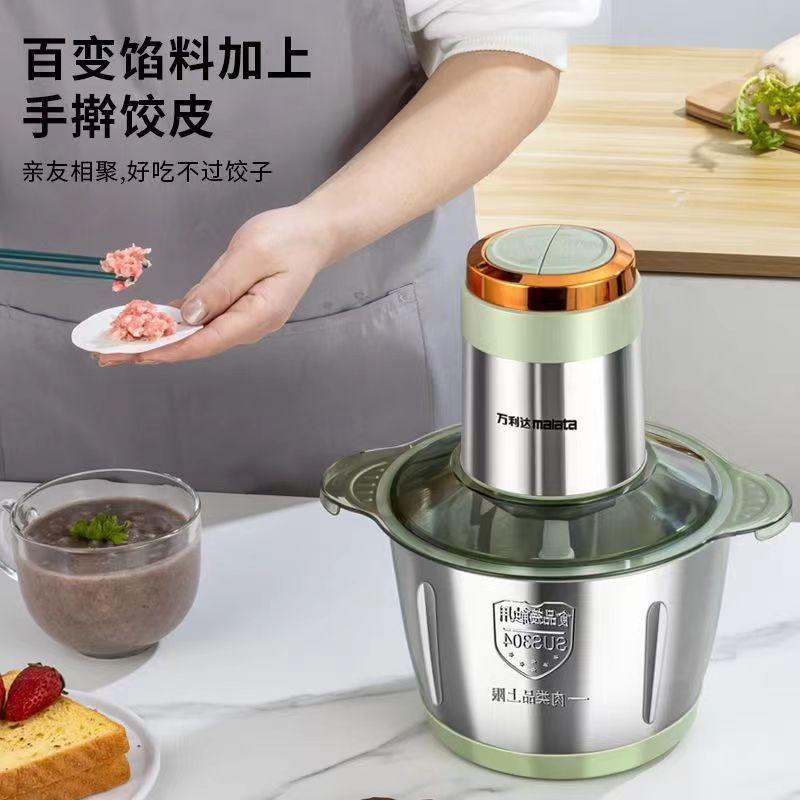 Wanlida portable meat grinder, automatic, stainless steel