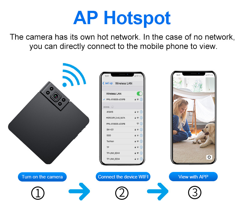 Sicherheitskamera WiFi, WK11/WK10/WK12, Nachtsicht, HD