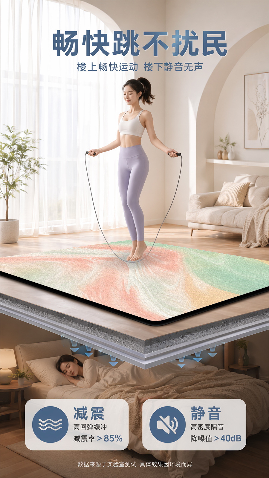 5mm Kalın Süet Yoga Matı, 80cm Genişlikte, Ter Emici ve Kaymaz