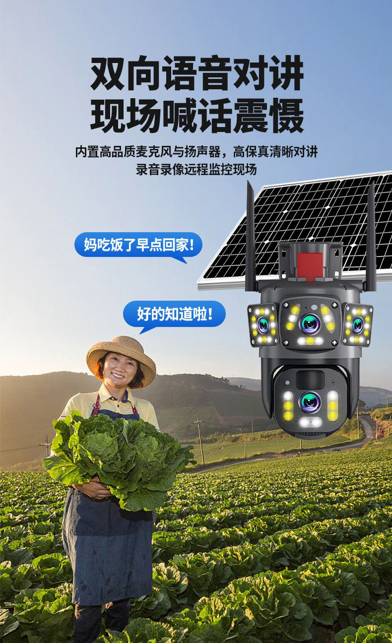 Solar-Überwachungskamera 360° Nachtsicht 4G intelligent