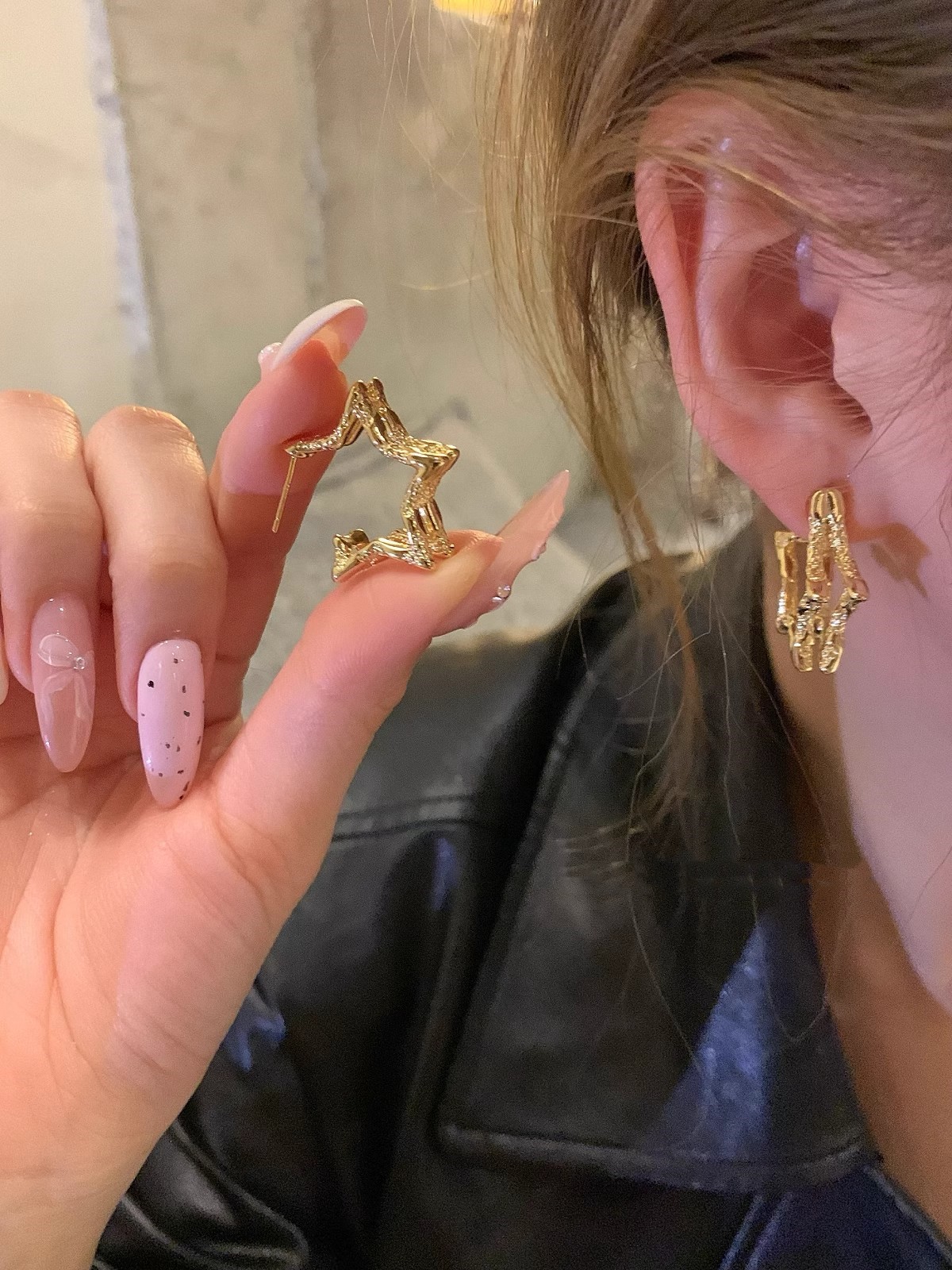 Minimalist metal pentagram küpeler kadın yeni tasarım çivi tipi