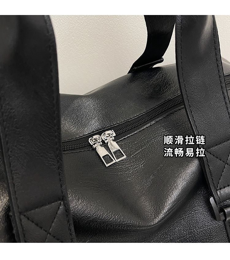 新款干湿分离运动健身包PU皮大容量独立鞋仓短途旅行包时尚行李袋