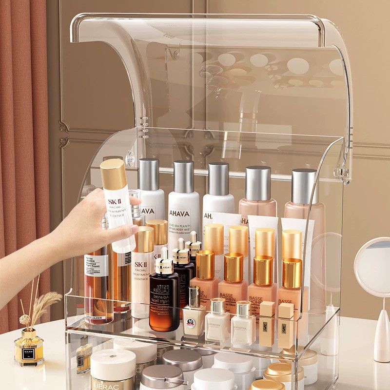 Acryl-Make-up-Aufbewahrungsbox mit Schubladen, staubdicht