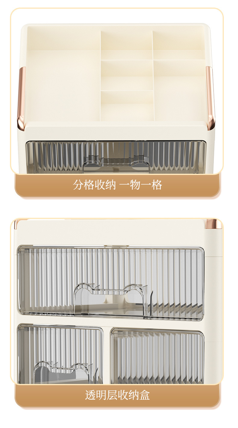 Dustproof desktop storage box multi-layer drawer organizer