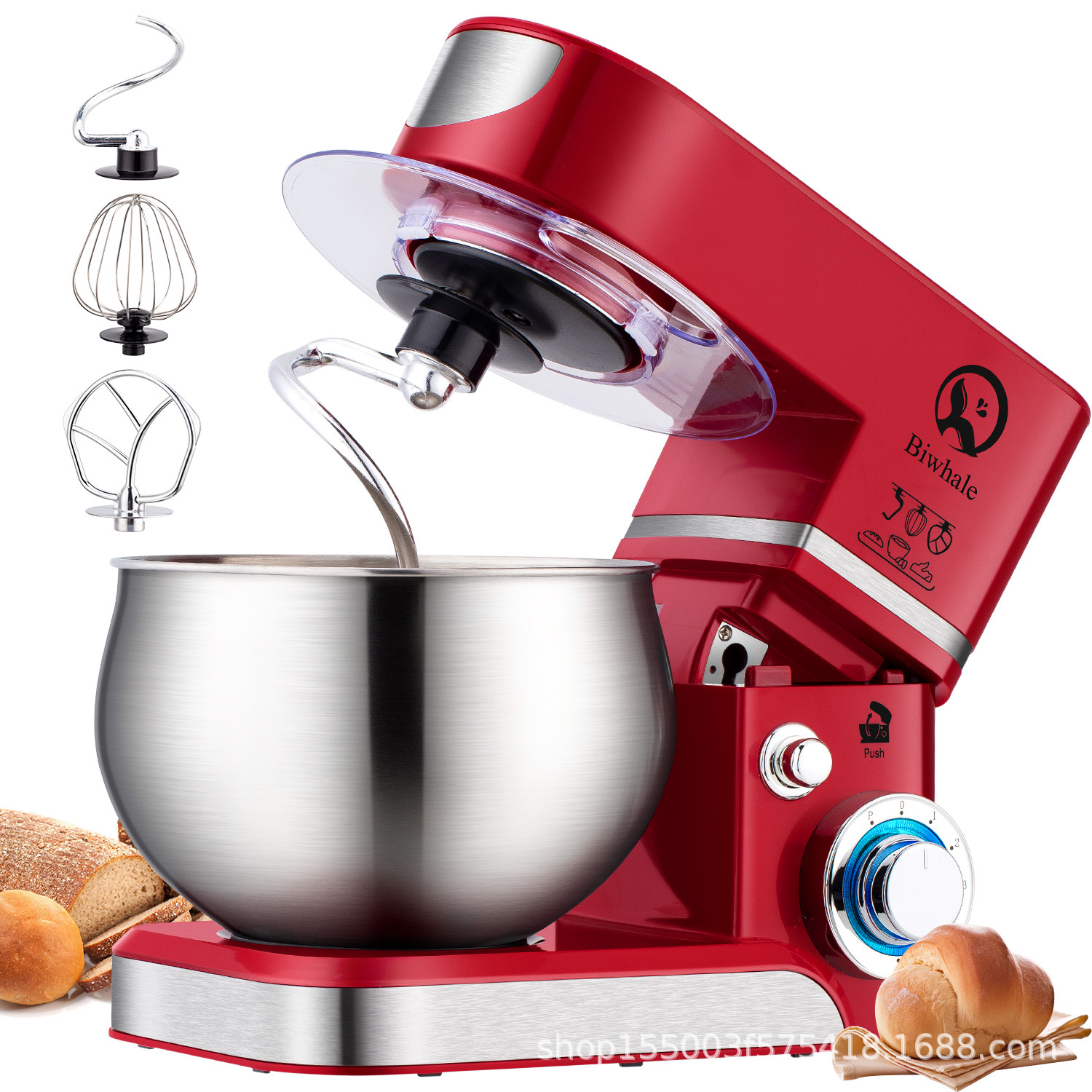 Multifunktionaler Standmixer mit Teigkneter und Eierschläger