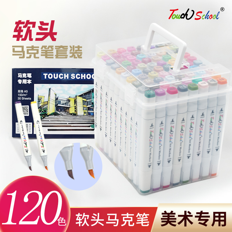 TouchSchool Markerset, weiche Spitze, 60 Farben