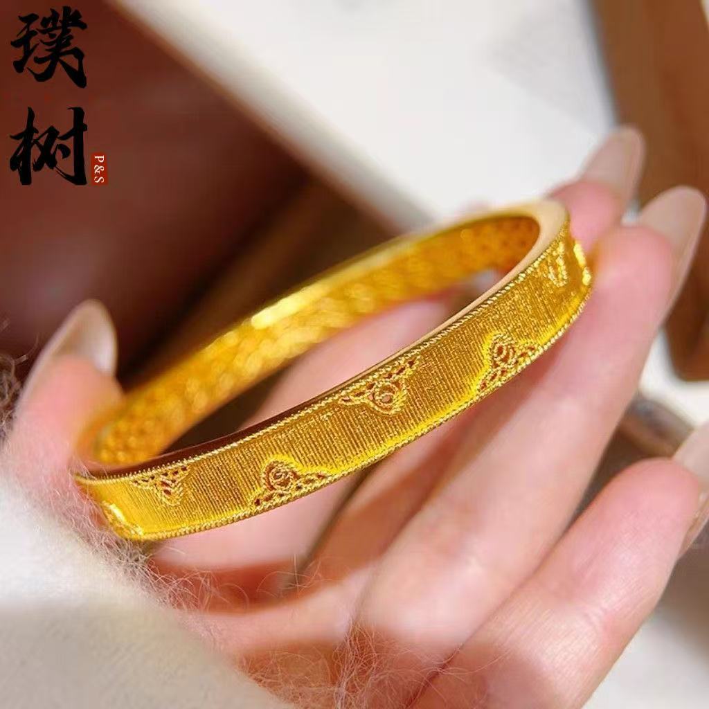 Sha jin bell ruyi bracelet for women, open adjustable, new Chinese style