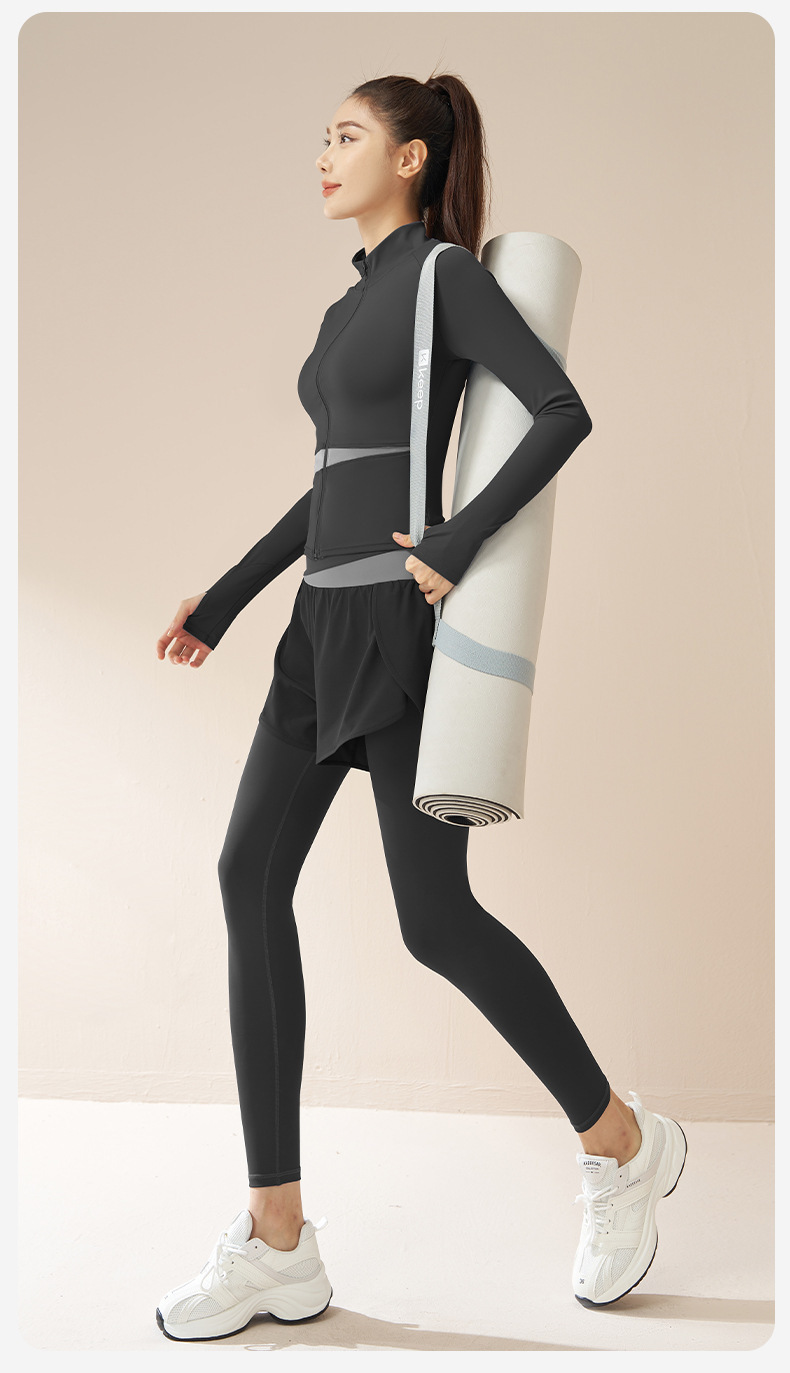 Juyitang Herbst-Winter Sportkleid, schlanke Yoga-Bekleidung