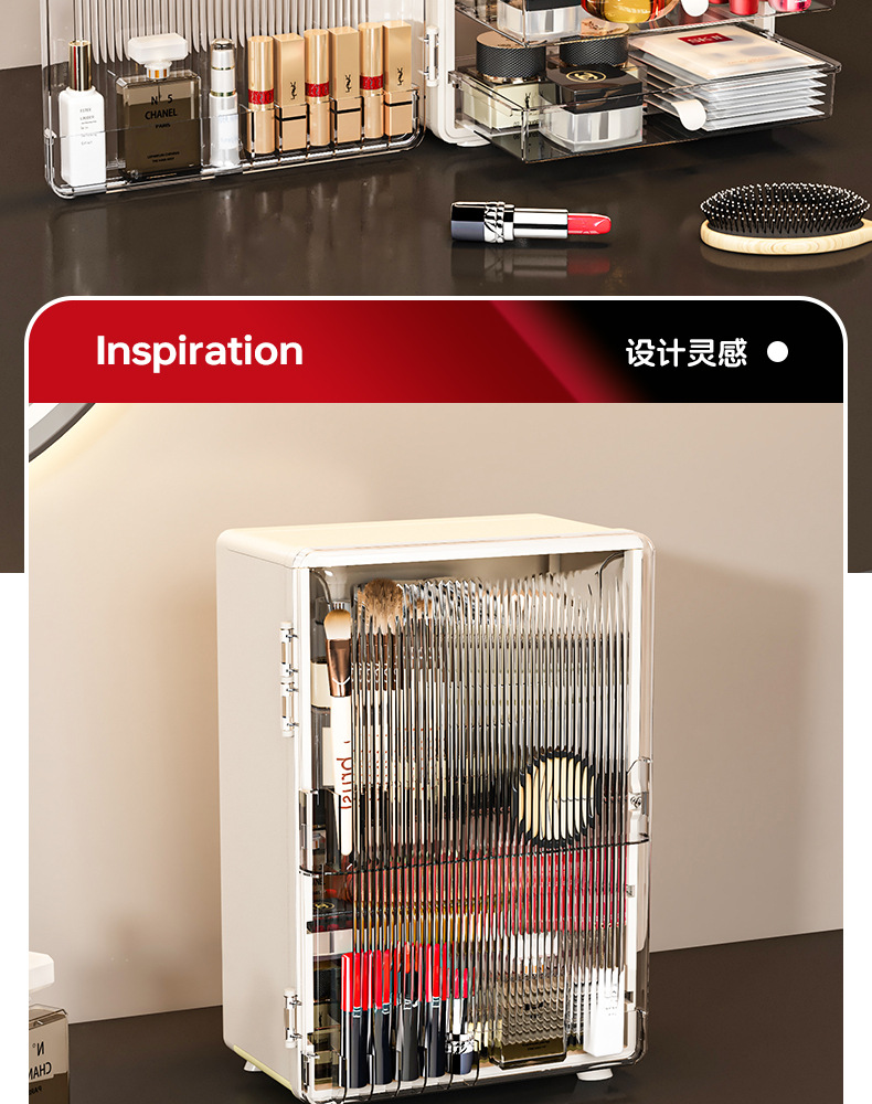 Cosmetics storage box, foldable, dustproof