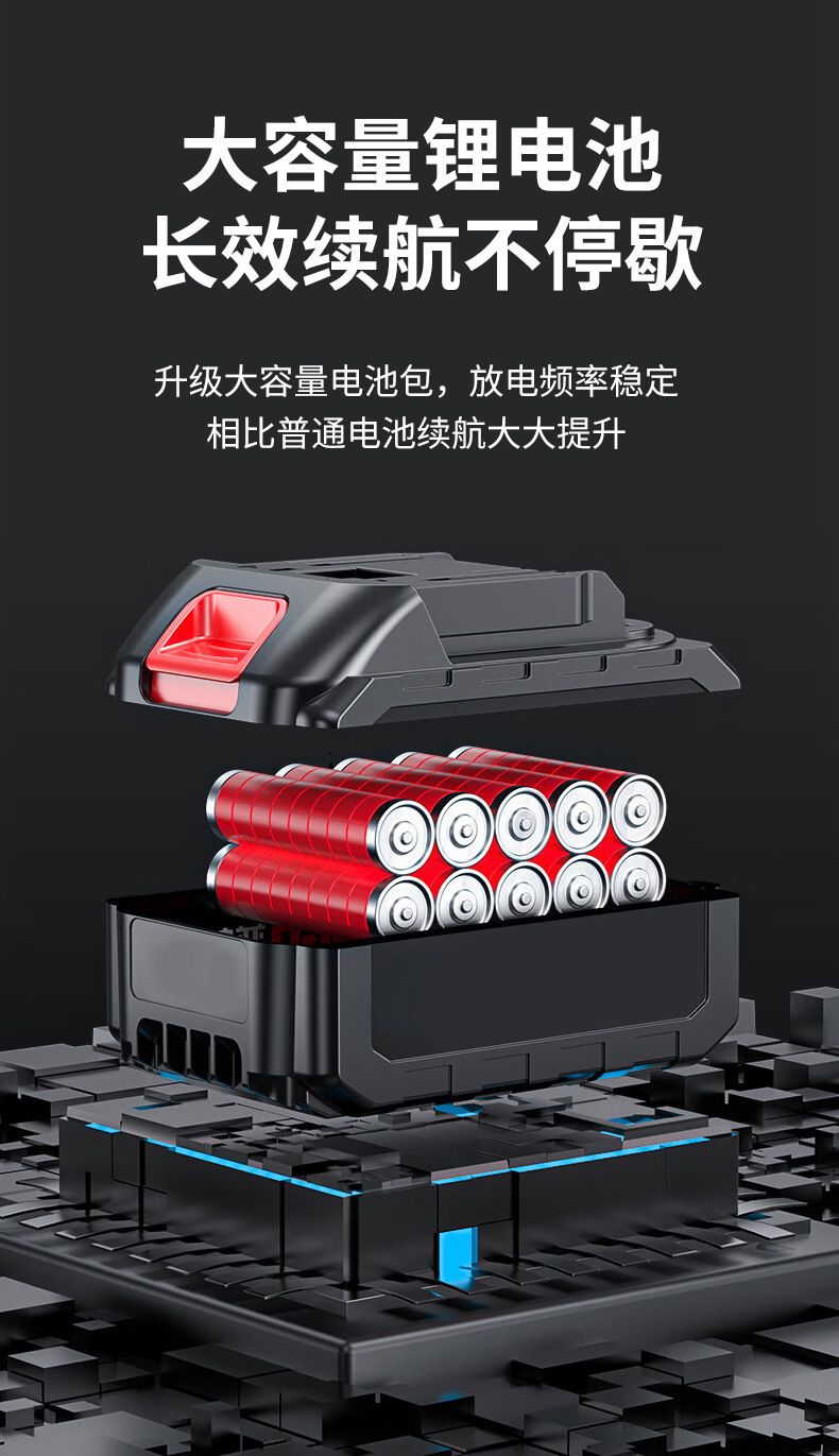 Rechargeable lithium electric drill with impact function and screwdriver set