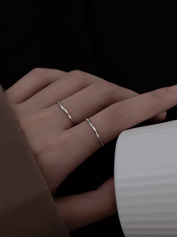 925er Silber glatter minimalistischer Ring