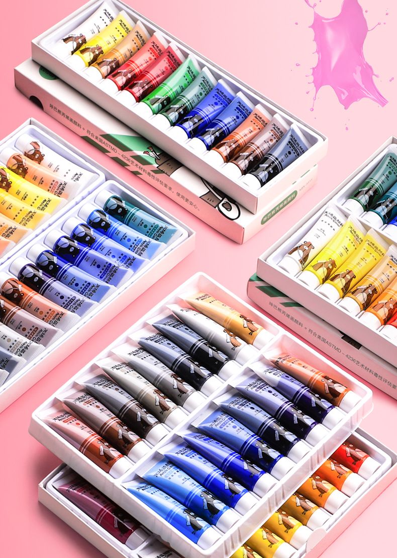 Acrylic paint set, UV-resistant, waterproof, fade-proof