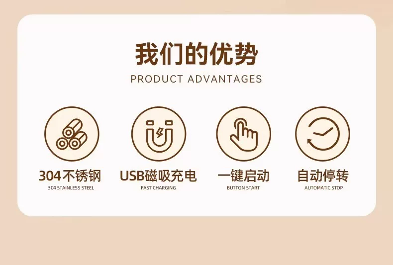 Automatic mixing cup, rechargeable magnetic