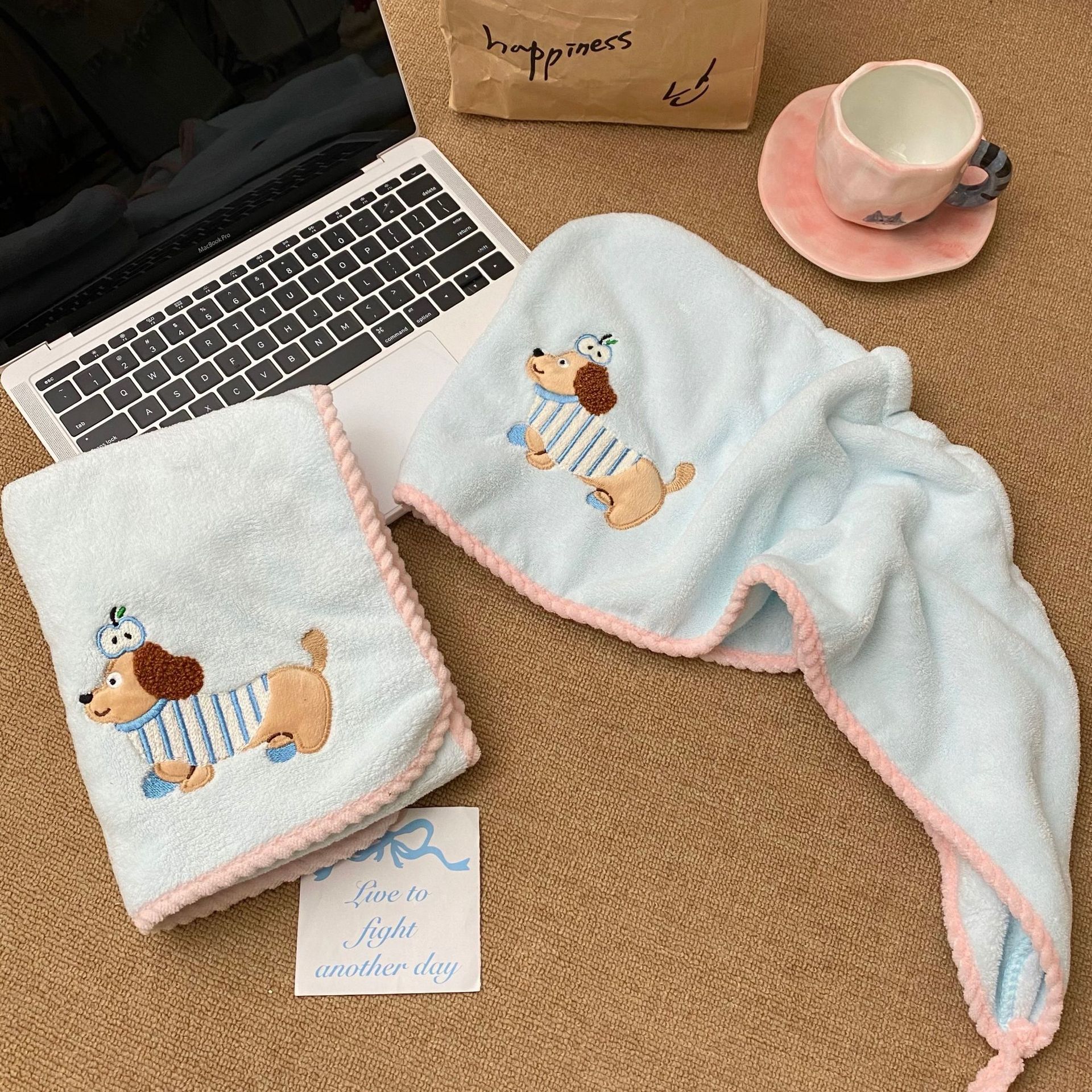 Korallenfleece Handtuchset, vierteilig