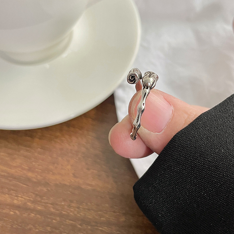 925 silver flower open ring, Thai silver, non-tarnishing